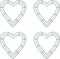 Wire Wreath Frame DIY Heart Shaped Wreath Form Iron Art Flower Wreath Rings 25mm,Green,4PCS